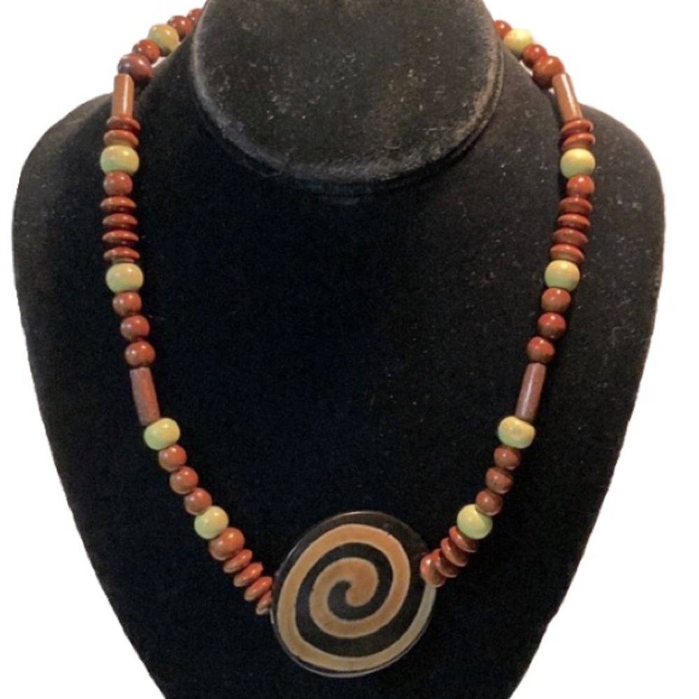 Tribal Ethnic Swirl Bohemian Charm Beaded NecklaceBohoChic Boho Boho Hippie Vibe